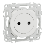 SCHNEIDER ELECTRIC New odace  - prise 2p affleurante - bornes automatiques - blanc craie S920033