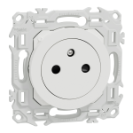 SCHNEIDER ELECTRIC New odace  - prise 2p+t affleurante - bornes automatiques - blanc craie S920052