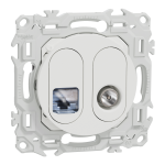 SCHNEIDER ELECTRIC New odace  - prise mixte rj45 cat.6 stp + tv - blanc craie S920141