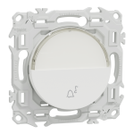 SCHNEIDER ELECTRIC New odace  - bouton-poussoir porte-tiquette - symbole carillon - blanc craie S920246