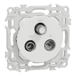 SCHNEIDER ELECTRIC New odace  - prise tv/fm/sat - sorties coaxiales - blanc craie S920461