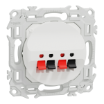 SCHNEIDER ELECTRIC New odace  - prise haut-parleurs double 2 sorties -  poussette - blanc craie S920488