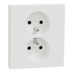 SCHNEIDER ELECTRIC New odace  - double prise de courant 2p+t avec plaque - install 1 poste - blanc craie S921089