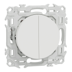 SCHNEIDER ELECTRIC New odace  - double va-et-vient ou poussoir avec griffes - 10ax - blanc craie S925214