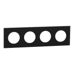 SCHNEIDER ELECTRIC New odace  - plaque de finition 4 postes - couleur noir onyx S940708