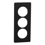 SCHNEIDER ELECTRIC New odace  architecte - plaque 3 postes entraxe spcifique 57mm - noir onyx S940816