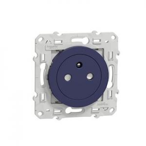 SCHNEIDER ELECTRIC Odace - prise de courant - 2p+t - franaise - affleurante - bleu cobalt - fixation par vis - raccordement : 1 x 1.5  2 x 4 mm souple / rigide / multibrin - bornes automatique - 16 a - 250vca 50 hz - nf - ik04 - ip21d S550052
