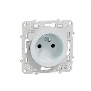 SCHNEIDER ELECTRIC Odace - prise de courant - 2p+t - franaise - blanc recyclbrillant - fixation par vis - raccordement : 1 x 1.5?2 x 2 -5 mm souple | 1 x 1.5?2 x 4 mm rigide / multibrin - bornes automatiques - 16 a - 250vca 50 hz - nf - ik04 - ip21d S510049