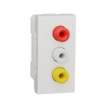 SCHNEIDER ELECTRIC Unica - prise rca triple (rouge blanc jaune) - 1 mod - blanc - mca seul NU343118