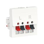 SCHNEIDER ELECTRIC Unica - prise haut-parleur 2 sorties rouge + noir - 2 mod - blanc - mca seul NU348618