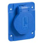 SCHNEIDER ELECTRIC Pratika - socle de prise schuko 65x85mm - 2p+t 10-16 a ip54 connex. arr. - bleu PKS61B
