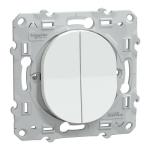 SCHNEIDER ELECTRIC Ovalis - combin va et vient + poussoir - blanc - fixation par vis - 3x2 bornes auto - 10 ax - 250 v ca 50 hz - ik04 - ip21 d - couvercle de protection peinture - certifi nf S320285