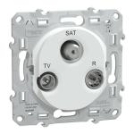 SCHNEIDER ELECTRIC Ovalis - prise tv-r-sat - fixation  vis - blanc - couvercle protection chantier S320461