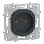 SCHNEIDER ELECTRIC Ovalis - prise de courant sans terre - 2p - 16a - avec clipse - anthracite - installation dans le cas de rnovation sans terre - nf - couvercle protection peinture S340033