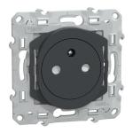 SCHNEIDER ELECTRIC Ovalis - prise de courant affleurante - 2p+t - anthracite - fixation par vis uniquement - raccordement : 1 x 1.5?2 x 4 mm? souple / rigide / multibrin - bornes automatiques - 16 a - 250 vca 50 hz - ik04 ip21d - protection peinture - nf S340052