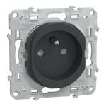 SCHNEIDER ELECTRIC Ovalis - prise de courant  puits - 2p+t - anthracite - fixation par vis - griffes en option - raccordement : 1 x 1.5?2 x 4 mm souple / rigide / multibrin - bornes automatiques - 16 a - 250 vca 50 hz - ik04 ip21d - protection peinture - nf S340059