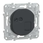 SCHNEIDER ELECTRIC Odace - prise de communication simple - anthracite - rj45 (8 contacts) cat.6a stp - grade 3 tv + tlphone. data trs haut dbit - fixation par vis - livr avec protection peinture - ip21 - ik04 S340477