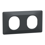 SCHNEIDER ELECTRIC Ovalis - plaque de finition - 2 postes horizontal - entraxe 71mm - anthracite S340704