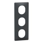 SCHNEIDER ELECTRIC Plaque 3 postes vert 71mm anth S340726