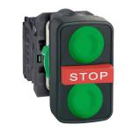 SCHNEIDER ELECTRIC Harmony xb5 - bouton 3 touches - 22 - vert/vert/rouge - 1o+2f - vis trier XB5AA731327