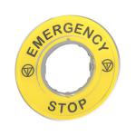 SCHNEIDER ELECTRIC Harmony - tiquette circulaire jaune 3d - 60 - emergency stop ZBY9320