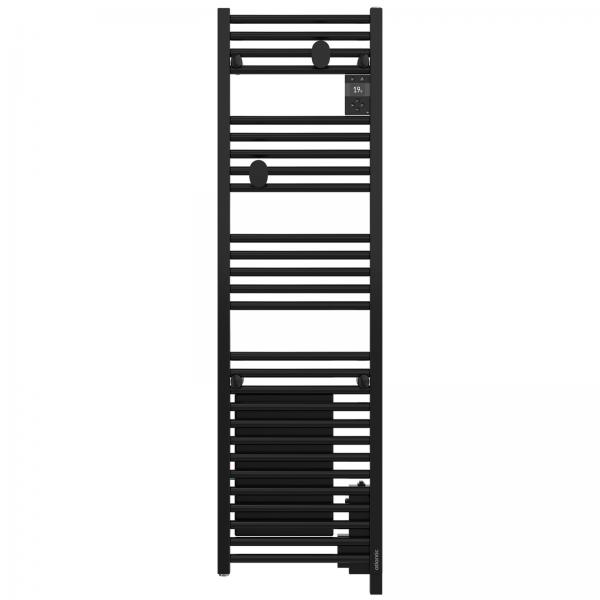 Photo Radiateur s�che-serviettes connect� Wifi - Doris digital �troit avec ventilo 1500W noir  | Ref : 851296