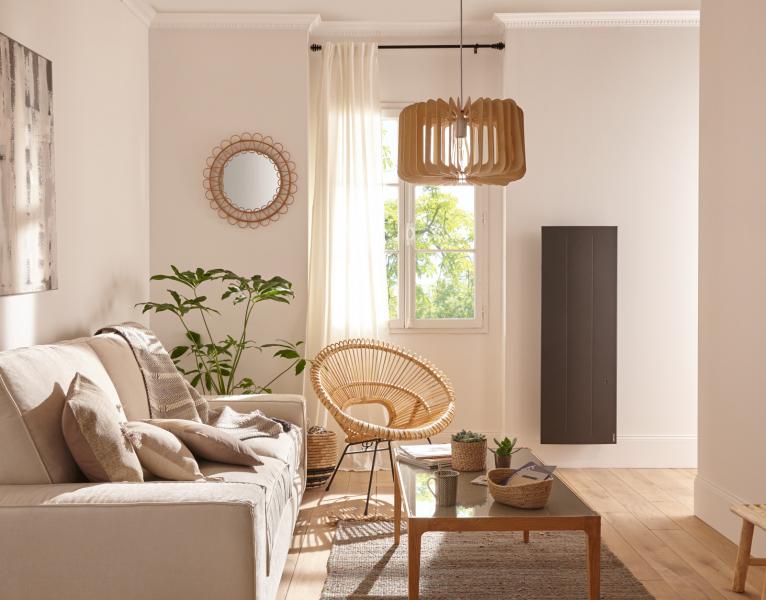 Vignette 2 produit Radiateur connect Oniris pilotage intelligent vertical 1500W gris toil | Ref : 503917