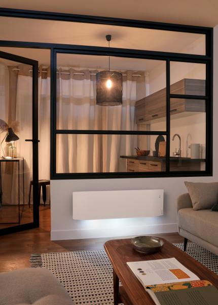 Vignette 2 produit Radiateur connecté Divali pilotage intelligent plinthe 1500W blanc carat | Ref : 507622