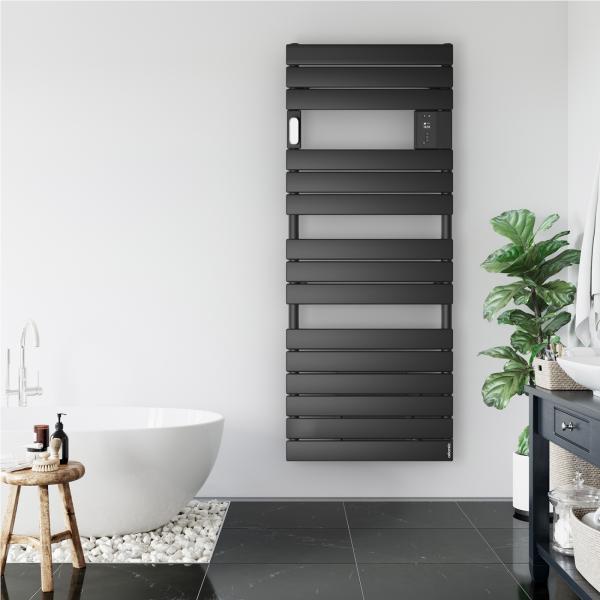 Vignette 2 produit Radiateur sche-serviettes connect - Adelis digital sans ventilo 1000W Noir | Ref : 862774
