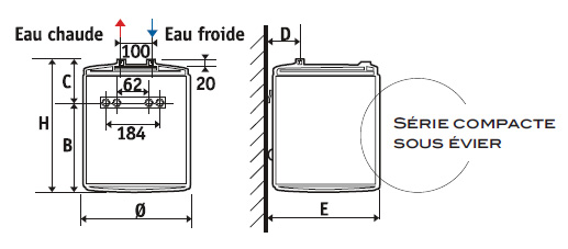 Vignette 3 produit Ref : 326216        | Chauffe-eau lectrique petite capacit compact sous vier 15L