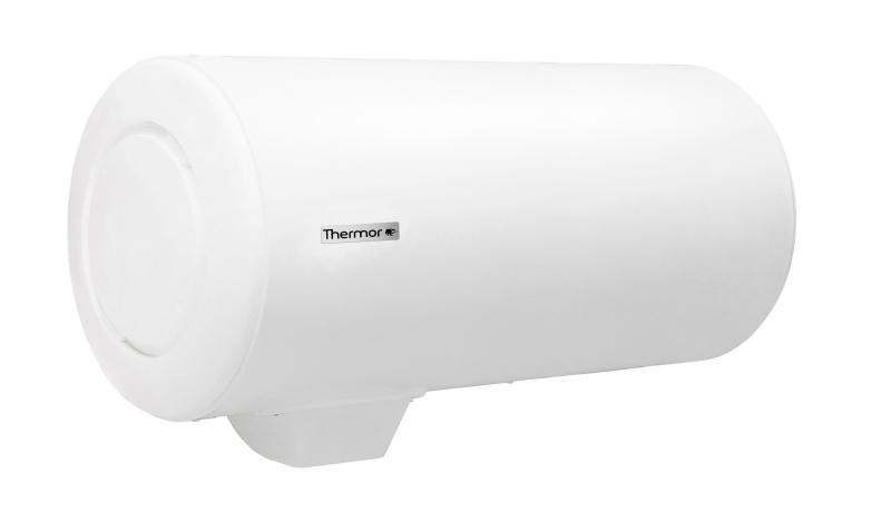 Photo Chauffe-eau électrique - Duralis ACI Hybride 200L horizontal mural raccordement dessous monophasé (transformable en triphasé avec kit) - livré avec 1 raccord diélectrique 3/4'' | Ref : 283118