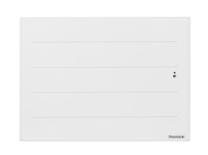 Photo Radiateur chaleur douce - Ovation 3 horizontal gris ardoise 0750W - Corps de chauffe ractif. connect. pilotage intelligent. dtection d\'occupation. dtection de fentre ouverte et ferme | Ref : 480204