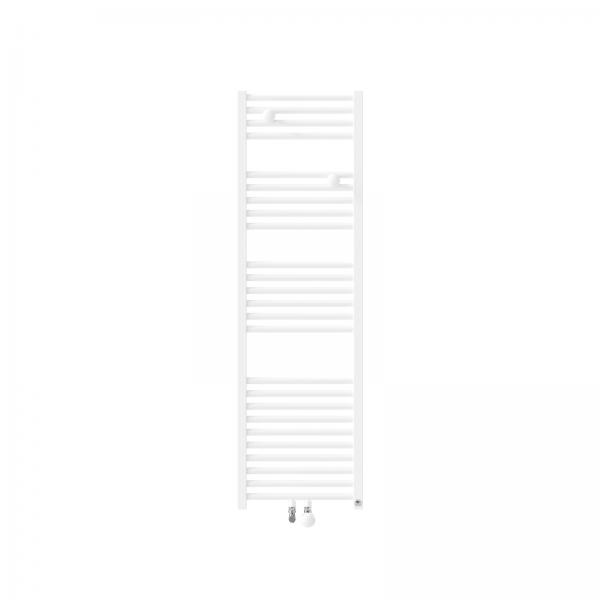 Photo Radiateur sèche-serviettes Riva 4 Eau Chaude étroit 500W blanc brillant raccordement central | Ref : 471611