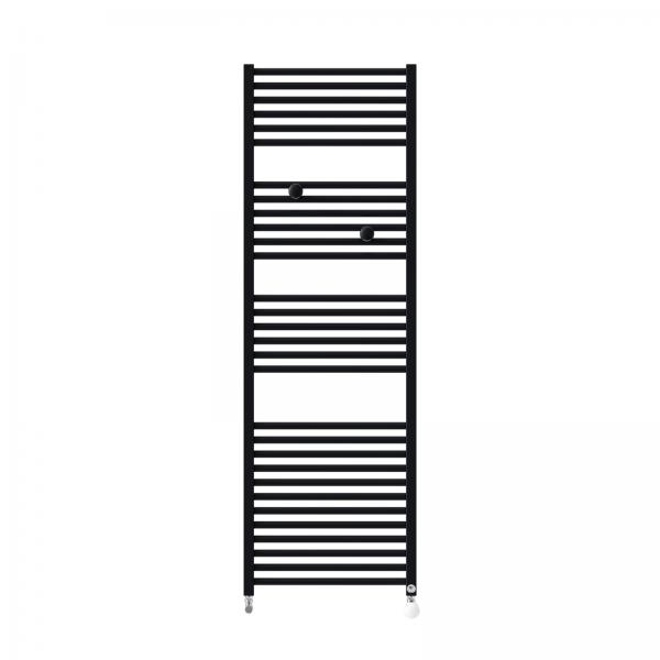 Photo Radiateur sèche-serviettes Riva 4 Eau Chaude 717W noir raccordement sur les collecteurs | Ref : 471613