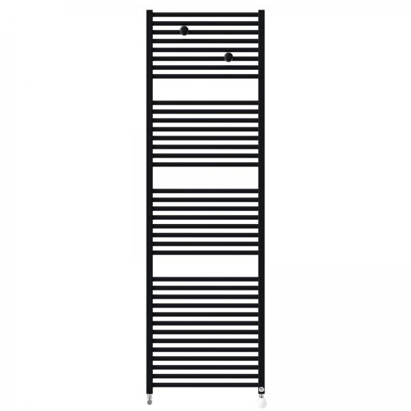Photo Radiateur sche-serviettes Riva 4 Eau Chaude 924W noir raccordement sur les collecteurs | Ref : 471614