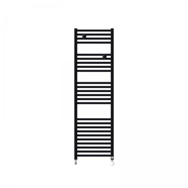 Photo Radiateur sche-serviettes Riva 4 Eau Chaude troit 500W noir raccordement sur les collecteurs | Ref : 471616