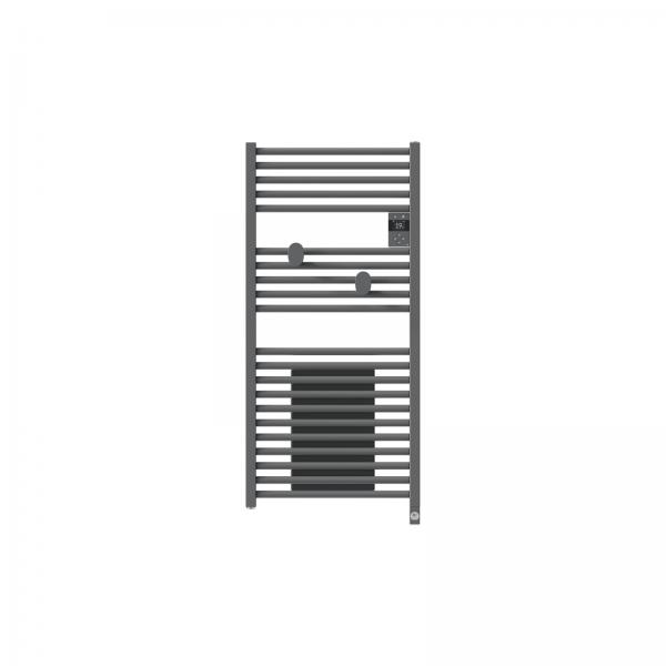 Photo Radiateur sche-serviettes connect Riva 5 avec soufflerie 1500W Gris menhir | Ref : 471638