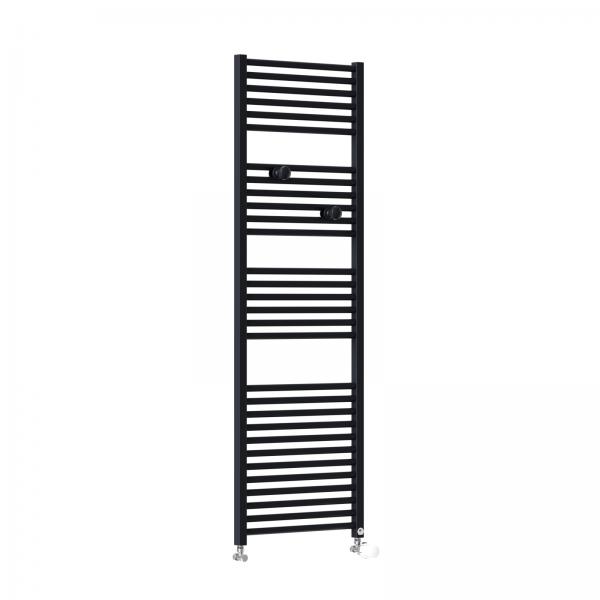 Vignette 2 produit Radiateur sche-serviettes Riva 4 Eau Chaude 717W noir raccordement sur les collecteurs | Ref : 471613