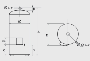 Vignette 3 produit Ref : 292039 | Chauffe-eau lectrique - Blind 300L stable monophas - livr avec 1 raccord dilectrique 3/4''