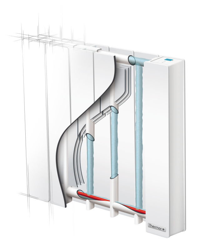Vignette 3 produit Ref : 492421 | Radiateur chaleur douce Balares 2 horizontal blanc 0750W