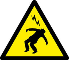 Photo triangle alu  homme foudroye  | Ref : AM411        