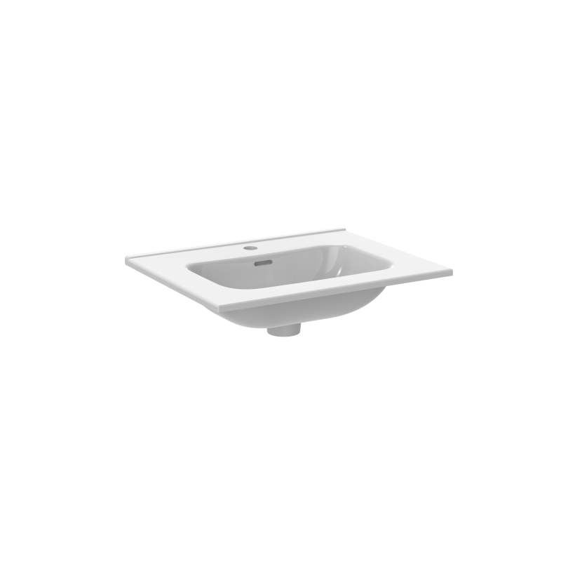 Photo Plan de toilette Mobilo � encastrer 1 cuve L60cm P46cm blanc | Ref : VQE2250