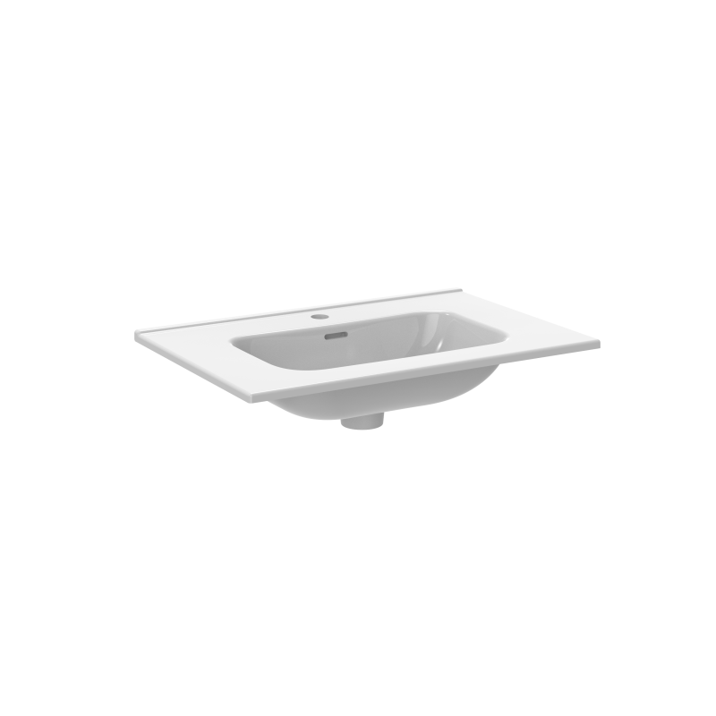 Photo Plan de toilette Mobilo  encastrer 1 cuve L70cm P46cm blanc | Ref : VQE2251