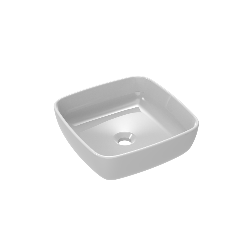 Photo Vasque  poser carre 40x40 en cramique Blanc | Ref : VQP2101