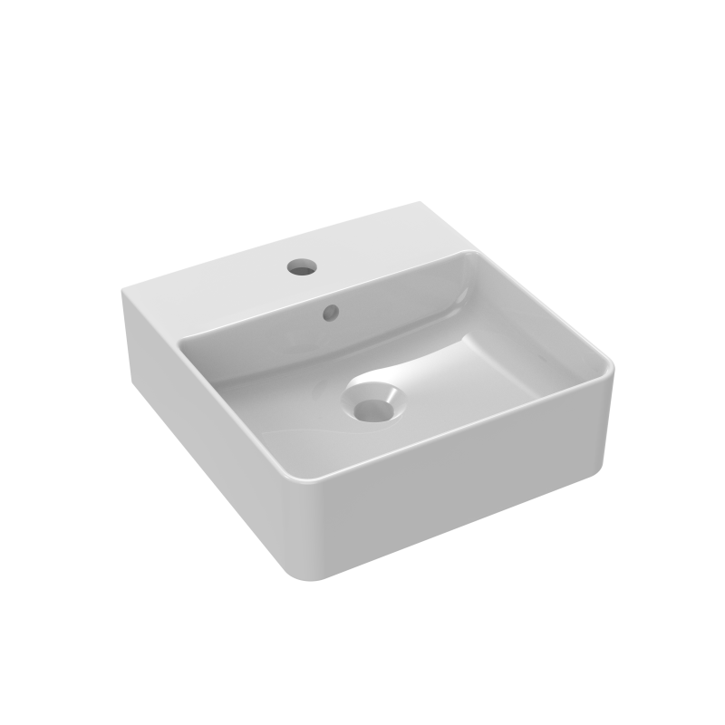 Photo Vasque  poser Illico L40cm P42cm H13.5cm Avec trop plein et percement rob. | Ref : VQP2221