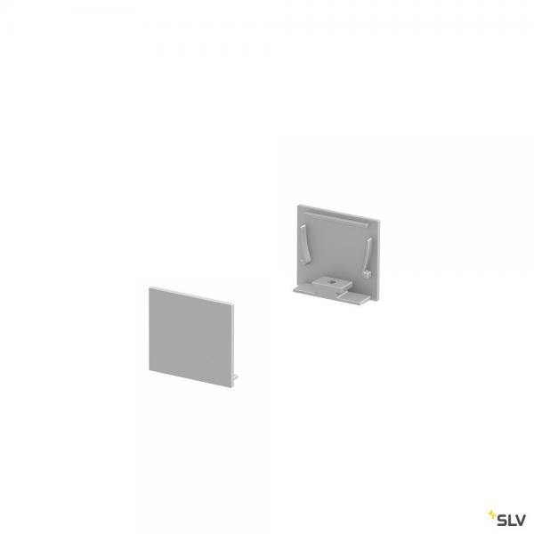 Photo GRAZIA 20, embouts pour profil en saillie standard, avec diffuseur plat, alu, 2 pices | Ref : 1000565