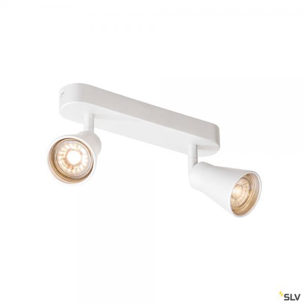 Photo AVO, applique et plafonnier intrieur, double, blanc, GU10/QPAR51, 2x 50W max | Ref : 1000890