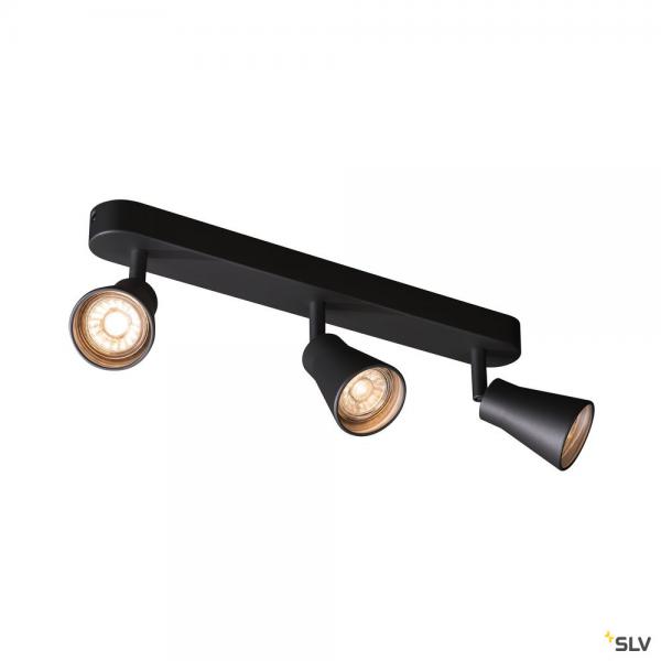 Photo AVO, applique et plafonnier intrieur, triple, noir, GU10/QPAR51, 3x 50W max | Ref : 1000892