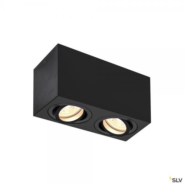 Photo TRILEDO, plafonnier intrieur, double, rectangulaire, noir, GU10/LED GU10 51mm, 2x 10W max | Ref : 1002005