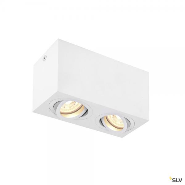 Photo TRILEDO, plafonnier intrieur, double, rectangulaire, blanc, GU10/LED GU10 51mm, 2x 10W max | Ref : 1002006
